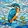 Nature Lovers' Intricate Stained Glass Kingfisher Teal Blue Orange Jewel Tone Mosaic Stained Glass Suncatcher - 7