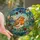 Nature Lovers' Tiffany Stained Glass European Robin Bird Mosaic with Vibrant Orange & Peach Floral Garden Stained Glass Suncatcher - 1