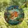 Nature Lovers' Tiffany Stained Glass European Robin Bird Mosaic with Vibrant Orange & Peach Floral Garden Stained Glass Suncatcher - 4