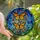 Butterfly Lovers' Glowing Tiffany Stained Glass Monarch Butterflies Orange Amber Edge-to-Edge Mosaic Stained Glass Suncatcher - 1