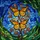 Butterfly Lovers' Glowing Tiffany Stained Glass Monarch Butterflies Orange Amber Edge-to-Edge Mosaic Stained Glass Suncatcher - 7