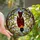 Art Lovers' Highly Detailed Tiffany Style Stained Glass Inverted Bird Glowing Amber Orange Red-Brown Mosaic Stained Glass Suncatcher - 1