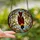 Art Lovers' Highly Detailed Tiffany Style Stained Glass Inverted Bird Glowing Amber Orange Red-Brown Mosaic Stained Glass Suncatcher - 2