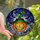 Halloween Enthusiasts' Grinning Jack-o'-Lantern Witch Hat Vibrant Tiffany Stained Glass Forest Night Mosaic Stained Glass Suncatcher - 1