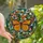 Nature Lovers' Tiffany Stained Glass Monarch Butterfly Orange Emerald Green Intricate Botanical Mosaic Stained Glass Suncatcher - 1