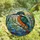 Nature Lovers' Stained Glass Kingfisher Bird Perched Branch Mosaic Teal Orange Emerald Jewel Tones Stained Glass Suncatcher - 4