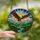 Wildlife Enthusiasts' Stained Glass Bald Eagle Mountain Forest Radiant Jewel Tones Orange Yellow Blue Stained Glass Suncatcher - 2