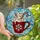 Holiday Enthusiasts' Tiffany Style Stained Glass Ruby Red Snowflake Mug, Creamy White & Candy Canes, Intricate Ice Mosaic Stained Glass Suncatcher - 1