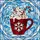 Holiday Enthusiasts' Tiffany Style Stained Glass Ruby Red Snowflake Mug, Creamy White & Candy Canes, Intricate Ice Mosaic Stained Glass Suncatcher - 7