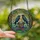Art Aficionados' Stained Glass Ravens Embrace Tiffany Style Teal Purple Jewel Tone Forest Mosaic Stained Glass Suncatcher - HtA9JpuX-Z