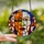 Abstract Art Lovers' Tiffany Stained Glass Cubist Face Vibrant Orange Purple Crimson Edge-to-Edge Mosaic Stained Glass Suncatcher - 2