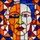 Abstract Art Lovers' Tiffany Stained Glass Cubist Face Vibrant Orange Purple Crimson Edge-to-Edge Mosaic Stained Glass Suncatcher - 7