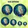 Nature Lovers' White Barn Owl Stained Glass Deep Blue Emerald Swirls Orange Berries Stained Glass Suncatcher - 6