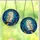 Nature Lovers' White Barn Owl Stained Glass Deep Blue Emerald Swirls Orange Berries Stained Glass Suncatcher - 3