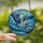 Nature Lovers' Intricate Stained Glass Heron Courtship: Tiffany Style Blue Gold Mosaic Stained Glass Suncatcher - z_lSV4KAPn