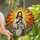Cat & Art Lovers' Vibrant Tiffany Stained Glass Jesus Cradling Tuxedo Cat, Jewel Tone Wildflower Sunburst Stained Glass Suncatcher - 1
