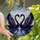 Art Lovers' Tiffany Stained Glass Black Swans Heart Teal Purple Pink Water Sky Stained Glass Suncatcher - 1