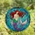 Women's Tiffany-Style Stained Glass Mermaid, Red Hair, Iridescent Tail, Jewel Tone Ocean Mosaic Stained Glass Suncatcher - 4