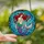 Women's Tiffany-Style Stained Glass Mermaid, Red Hair, Iridescent Tail, Jewel Tone Ocean Mosaic Stained Glass Suncatcher - 2