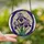 Nature Lovers' Tiffany Stained Glass Purple Iris Emerald Green Floral Mosaic Pattern Stained Glass Suncatcher - 2