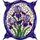 Nature Lovers' Tiffany Stained Glass Purple Iris Emerald Green Floral Mosaic Pattern Stained Glass Suncatcher - 7
