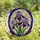 Nature Lovers' Tiffany Stained Glass Purple Iris Emerald Green Floral Mosaic Pattern Stained Glass Suncatcher - 4
