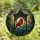 Nature Lovers' Radiant Stained Glass Cardinal & Forget-Me-Nots Jewel Tone Mosaic Stained Glass Suncatcher - a_Jkjo6bu_