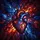 Art & Science Enthusiasts' Intricate Stained Glass Anatomical Heart Cosmic Galaxy Blue Red Purple Design Stained Glass Suncatcher - 7