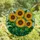 Art Lovers' Intricate Golden Sunflowers Emerald Leaves Stained Glass Mosaic Stained Glass Suncatcher - 4