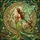 Fantasy Art Lovers' Intricate Tiffany Glass Fairy Iridescent Wings Emerald Green Golden Bronze Teal Mosaic Pattern Stained Glass Suncatcher - 7