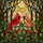 Nature Lovers' Vibrant Red Orange Cardinal Pair Stained Glass Tiffany Style Mosaic Stained Glass Suncatcher - 7