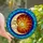Celestial Art Lovers' Serene Crescent Moon Sun Embrace Tiffany Stained Glass Intricate Mosaic Blue Orange Red Jewel Tones Stained Glass Suncatcher - 1