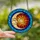Celestial Art Lovers' Serene Crescent Moon Sun Embrace Tiffany Stained Glass Intricate Mosaic Blue Orange Red Jewel Tones Stained Glass Suncatcher - 2