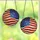 Patriotic Art Enthusiasts' Wavy Stained Glass American Flag Mosaic Ruby & Sapphire Jewel Tones Stained Glass Suncatcher - 3
