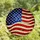 Patriotic Art Enthusiasts' Wavy Stained Glass American Flag Mosaic Ruby & Sapphire Jewel Tones Stained Glass Suncatcher - 4