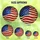 Patriotic Art Enthusiasts' Wavy Stained Glass American Flag Mosaic Ruby & Sapphire Jewel Tones Stained Glass Suncatcher - 6
