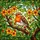 Nature Lovers' Vibrant Tiffany Style Stained Glass European Robin Floral Mosaic Stained Glass Suncatcher - 7