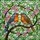 Nature Lovers' Stained Glass Robins, Pink Blossoms & Green Leaves, Tiffany Mosaic Jewel Tones Stained Glass Suncatcher - 7