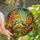 Nature Lovers' Tiffany Style Blue Tit Birds Autumn Leaves Berries Stained Glass Mosaic Stained Glass Suncatcher - yPVJMs24Fc
