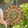 Art Lovers' Tiffany Style Stained Glass Blue Tits Pink Blossoms Amber Geometric Stained Glass Suncatcher - 1