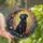 Dog Lovers' Intricate Tiffany Stained Glass Black Labrador Cosmic Stars Moon Floral Jewel Tones Stained Glass Suncatcher - 1