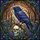 Art Lovers' Majestic Raven Skull Tiffany Stained Glass Enchanted Forest Jewel Tone Floral Pattern Stained Glass Suncatcher - 7