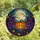 Autumn Art Fans Grinning Jack-o'-lantern Stained Glass Bat Wings Full Moon Orange Purple Teal Mosaic Stained Glass Suncatcher - 4