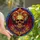 Bold Style Enthusiasts Vibrant Stained Glass Skull Bat Wings Mosaic Jewel Tones Organic Geometric Pattern Stained Glass Suncatcher - 1