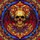 Bold Style Enthusiasts Vibrant Stained Glass Skull Bat Wings Mosaic Jewel Tones Organic Geometric Pattern Stained Glass Suncatcher - 7