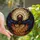 Gothic Art Lovers' Intricate Tiffany Stained Glass Skull & Bat Wings Mosaic Art with Glowing Red, Deep Blue, Golden Amber Tones Stained Glass Suncatcher - XrBeE7ac_X