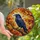 Fantasy Art Lovers' Intricate Tiffany Stained Glass Raven Glowing Eye Autumn Jewel Tone Stained Glass Suncatcher - g7mp_czu7A
