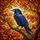 Fantasy Art Lovers' Intricate Tiffany Stained Glass Raven Glowing Eye Autumn Jewel Tone Stained Glass Suncatcher - 7