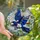 Art Enthusiasts' Dynamic Stained Glass Magpie Flight, Iridescent Blue Purple Mosaic Art Stained Glass Suncatcher - 1