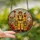 Firefighter Families' Vivid Stained Glass 'DADDY', Daniel & Laura Heroes Portrait with Fiery Amber Mosaic Stained Glass Suncatcher - 2